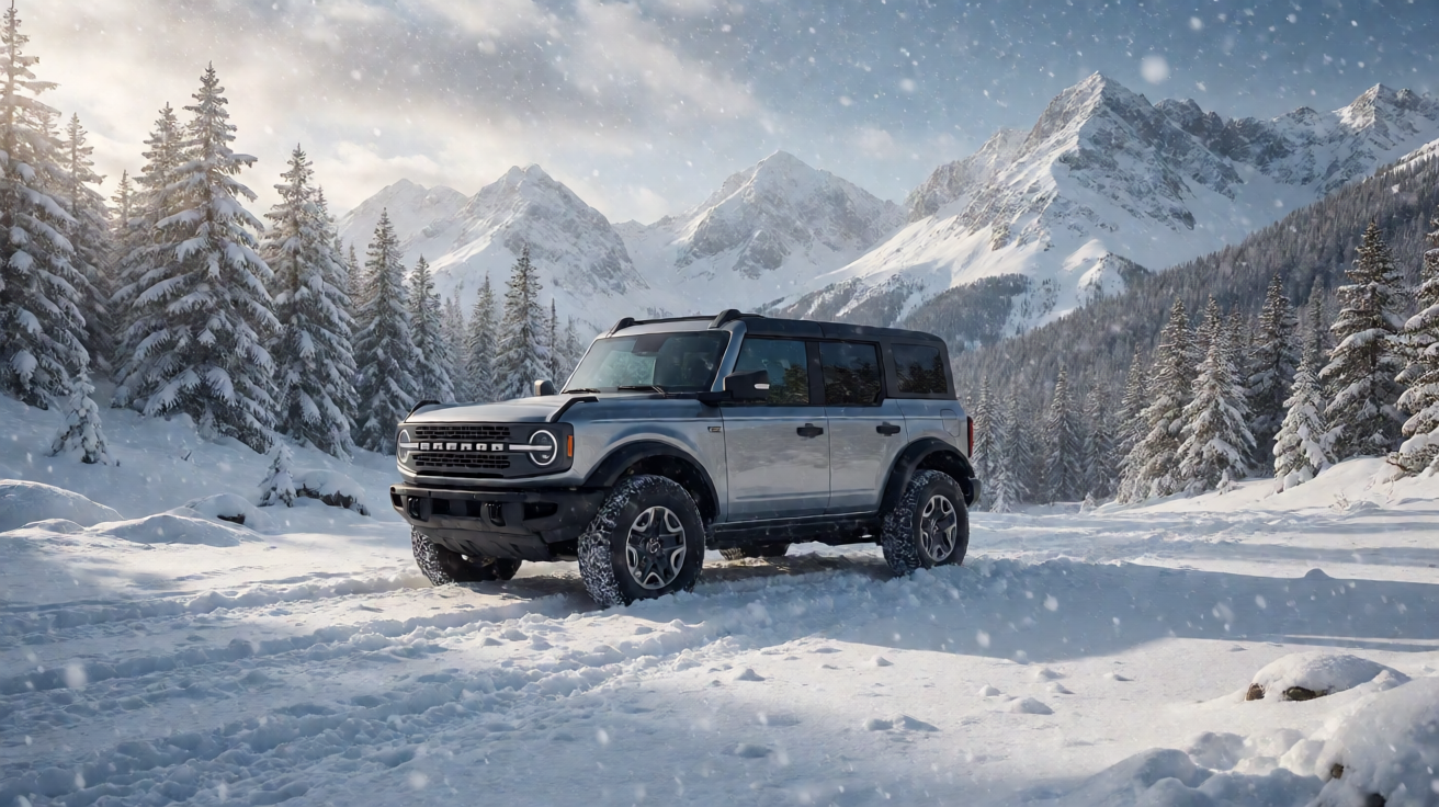2026 Ford Bronco off-road SUV, sleek silver-gray m