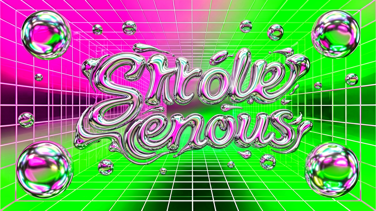 Acid design style poster, Y2K aesthetic AI element